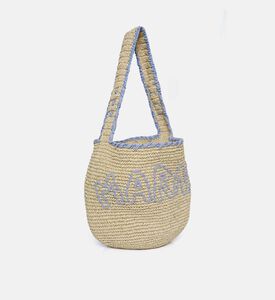 حقيبة بمقبض علوي بتطريز شعار