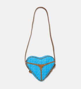 Manc Regina Monogram Heart-shaped Bag, Blue, Packshot View