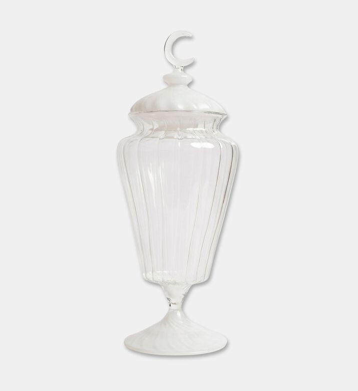 Byleasfeir Moon Glass Lidded Sweets Bowl, Clear, Packshot View