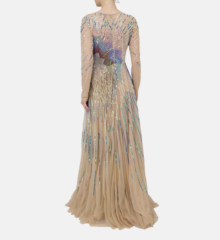 Sequin Embellished Flared Gown