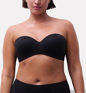 Chantelle Norah Comfort Unlined Bandeau Strapless Bra, Black, 100, C, Model View