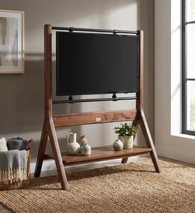 Home Deco and More Davis Wood Lacquered-finish Tv Stand, Walnut, Packshot View