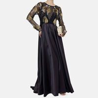 Black Satin Slitted Gown