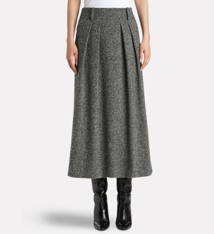 Luisa Spagnoli Falar Textured A-line Midi Skirt, Model View
