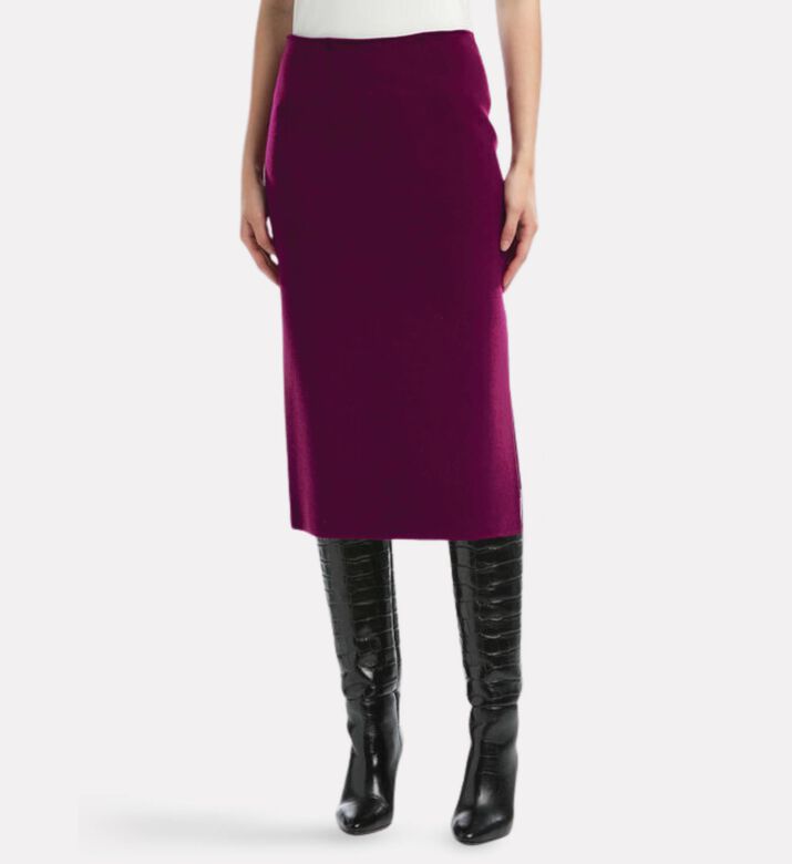 Luisa Spagnoli Madis Side Slit Elasticated Waist Midi Skirt, Model View