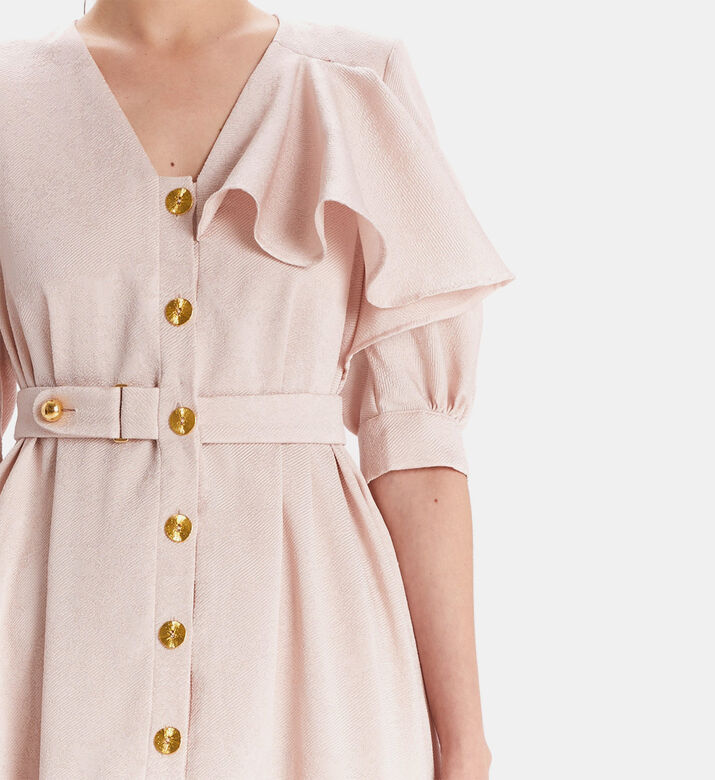 فستان واسع بأكمام منتفخة