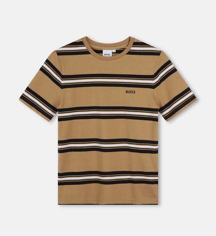 تيشيرت مخطط بأكمام قصيرة