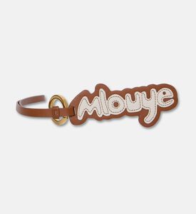 Mlouye Logo Leather Keyring, Light-brown, Packshot View