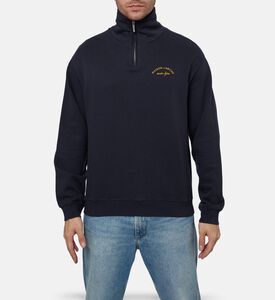 Maison Labiche Fleece Zip-up Collar Sweatshirt, Model View