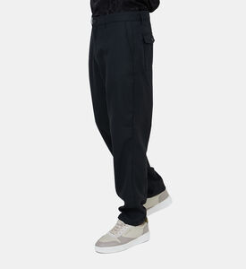 بنطال عريض الساقين بخصر متوسط