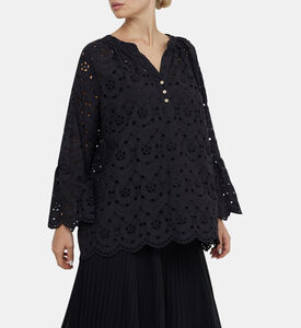 قميص واسع بأكمام طويلة مطرزة