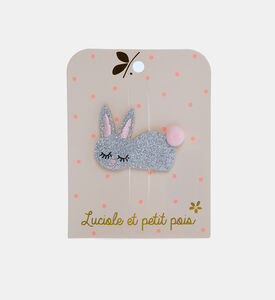 Glittered Silver Rabbit Hair Clip