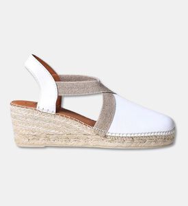Toni Pons Tossa Metallic Leather Mid-wedge Closed-toe Espadrille, White, Eu-41, Packshot View