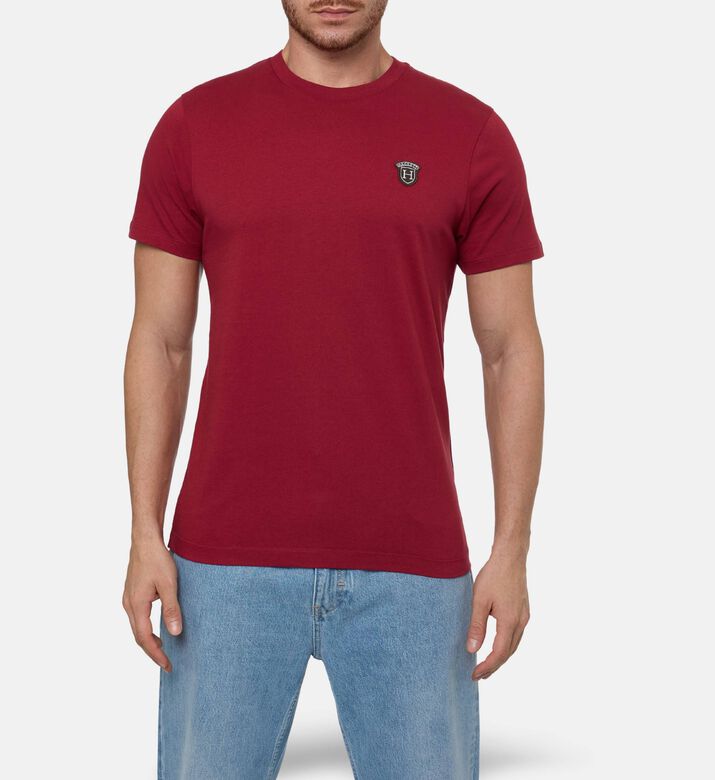 Hackett London Heritage Logo-embroidery Short-sleeve T-shirt, Red, L, Model View