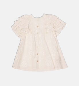 فستان بأكمام كاب متدرج مكشكش مزين بنقشة أزهار