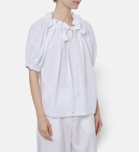Patou Ruffled Bow Collar Top, Model View