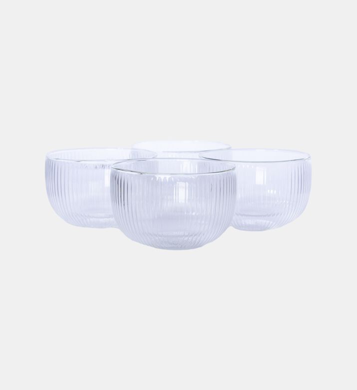 Double Wall Stripe Clear Glass Mug 2-piece Set - 500ml