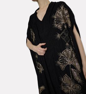 Dalia Al Azem Floral-embroidered Sequined Abaya, Model View