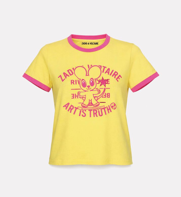 Zadig et Voltaire Blason Graphic Ringer T-shirt, Yellow, S, Packshot View