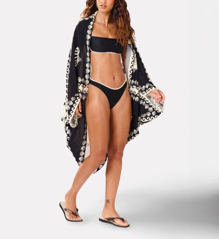 Blueman Shells Kimono Sarong, Model View