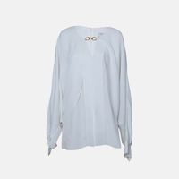 Collar-detail V-neck Tunic