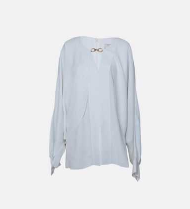 Collar-detail V-neck Tunic