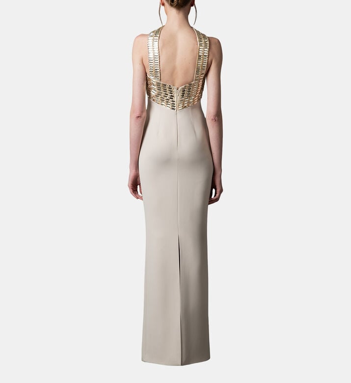 Crystal-embellished Halter Neck Dress