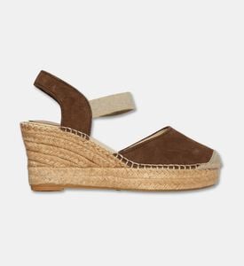 Salvi Suede Ankle-strap Wedge Espadrille, Brown, Eu-41, Packshot View