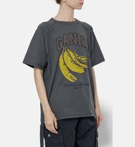 Ganni Logo-print Crewneck T-shirt, Model View