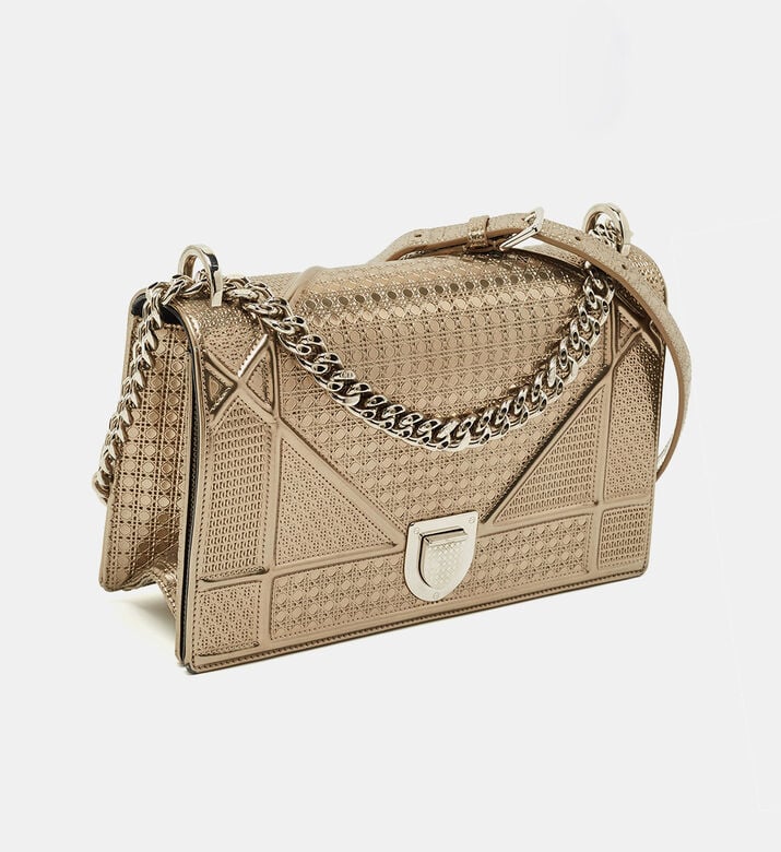Dior Preowned Dior Metallic Micro Cannage Medium Diorama Shoulder Bag, Packshot View