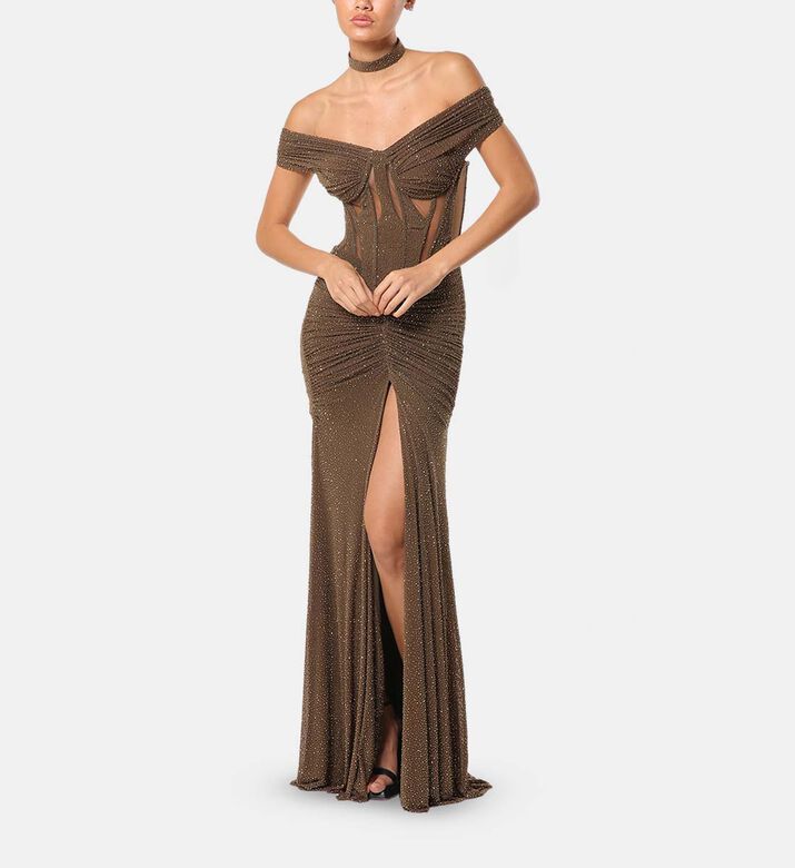 Zeena Zaki Set, Khaki, L, Model View