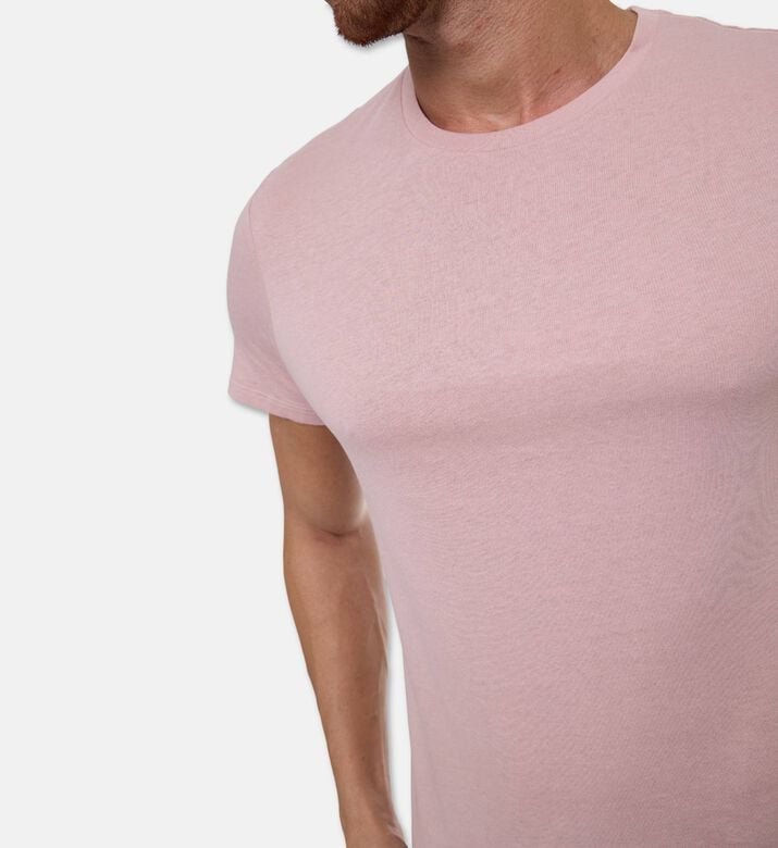 Galeries Lafayette Shishron Organic Cotton T-shirt, Light-pink, L, Model View