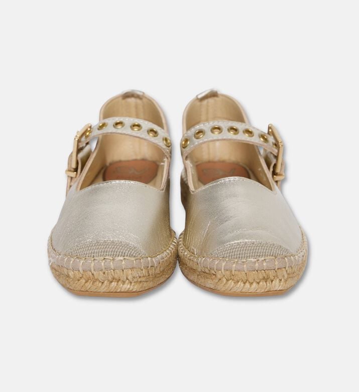 Salvi Buckle Strap Flatform Espadrilles, Gold, Eu-41, Packshot View