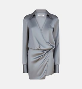 Satin Long-sleeve Mini Dress Satin Long-sleeve Mini Dress