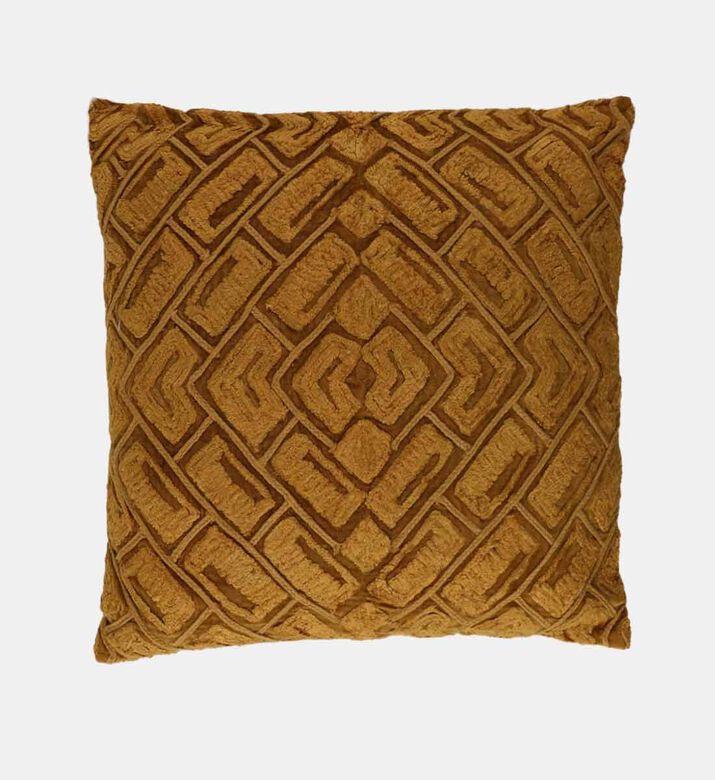 Home Deco and More Maze Chennile Embroidered Cushion, Brick, 45x45x45-cm, Packshot View