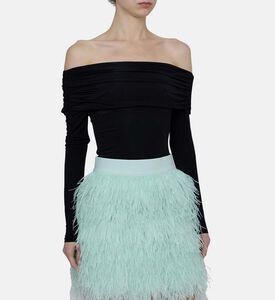 Asymmetric-neck Bodysuit