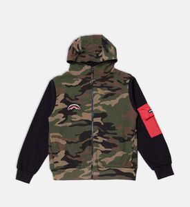 هودي بسحاب بطبعة نمر مموهة