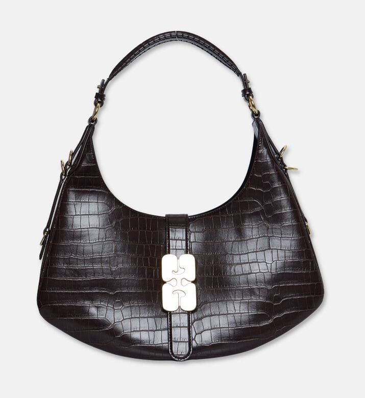 Ganni Kat Croco-embossed Small Bag, Packshot View