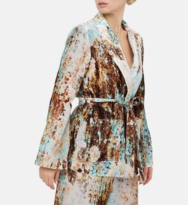 Marble Fabric Belted Shirt Jacket