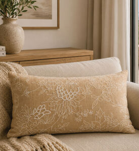 Home Deco and More Lodi Handloom Cotton Throw Filled And Vaccumed Cushion, Yellow, Packshot View