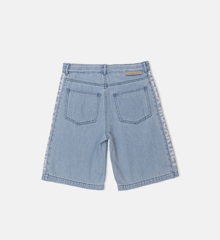 Side Logo-print Denim Shorts