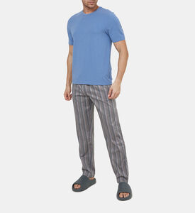 Stripped Elasticated Waist Pants