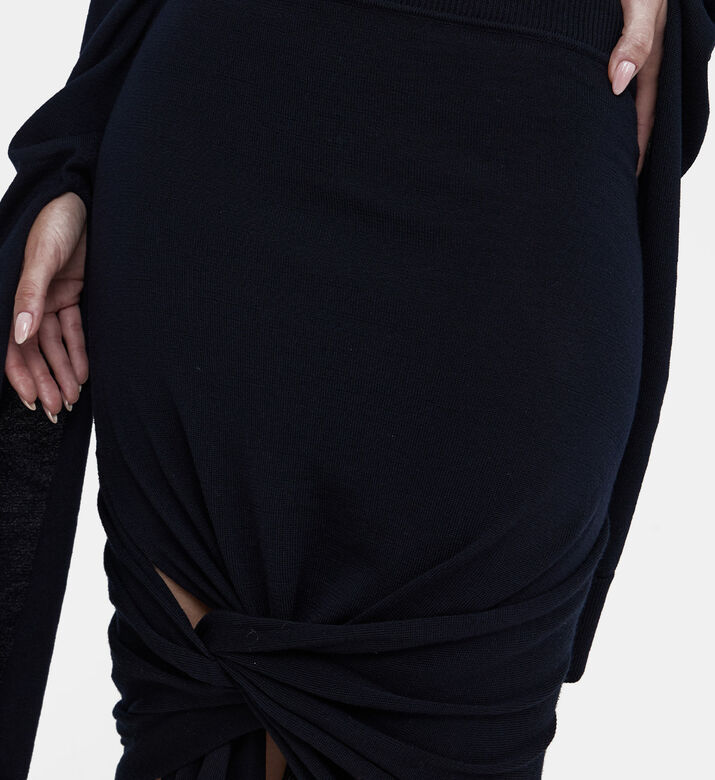 Knot-hem Jersey Mini Skirt