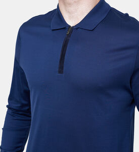 قميص بولو بأكمام طويلة بياقة بنصف سحّاب