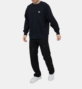 Cotton Bird-detail Crewneck Sweatshirt