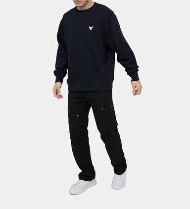 Cotton Bird-detail Crewneck Sweatshirt