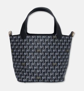 Maya.M Soft Monogram Mini Bucket Tote Bag, Black, Packshot View