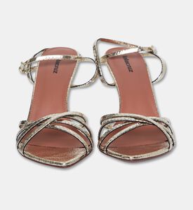 Lola Cruiz Raquelle Metallic Snake-effect Sandals, Light-grey, Eu-41, Packshot View