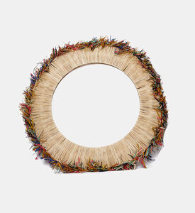 Home Deco and More Colorful Ruffled Straw Grass Mirror, Packshot View