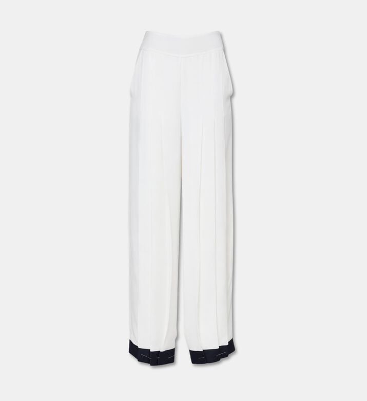 Edward Achour Paris Wide-leg Palazzo Contrasting Hem Pants, Packshot View